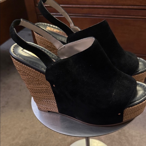 Rose gold Chic Black Suede Slingback Sandals - Picture 4 of 9